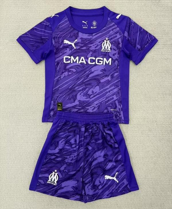 Kids-Marseilles 25/26 GK Purple Soccer Jersey